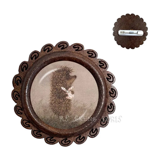 Vintage Cute Hedgehog Brooch Pin