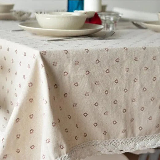 Embroidered Linen Table Cloth