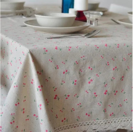 Embroidered Linen Table Cloth