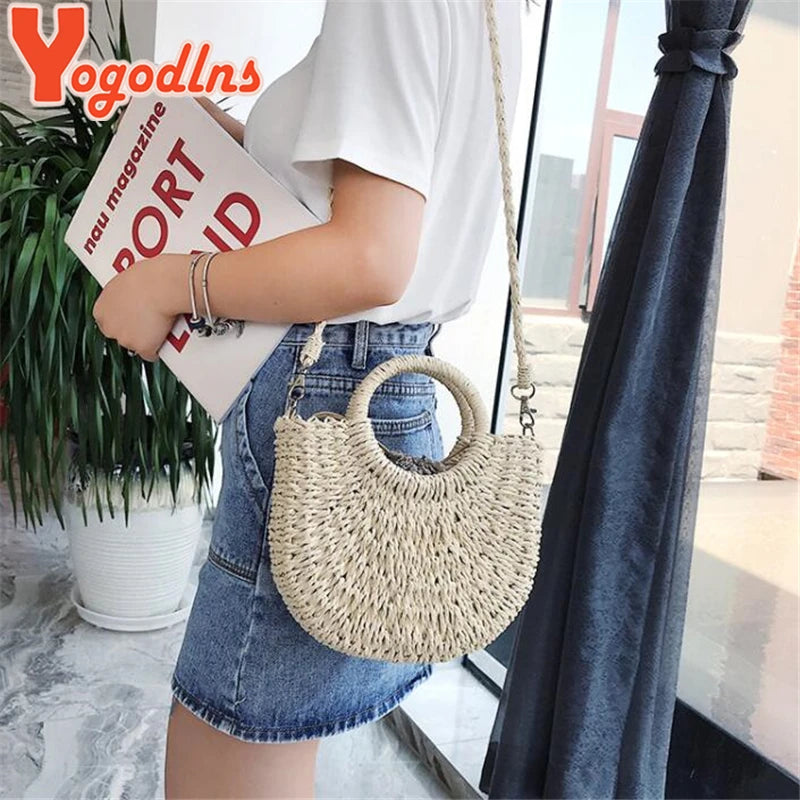 Handmade Woven Straw Bag Women