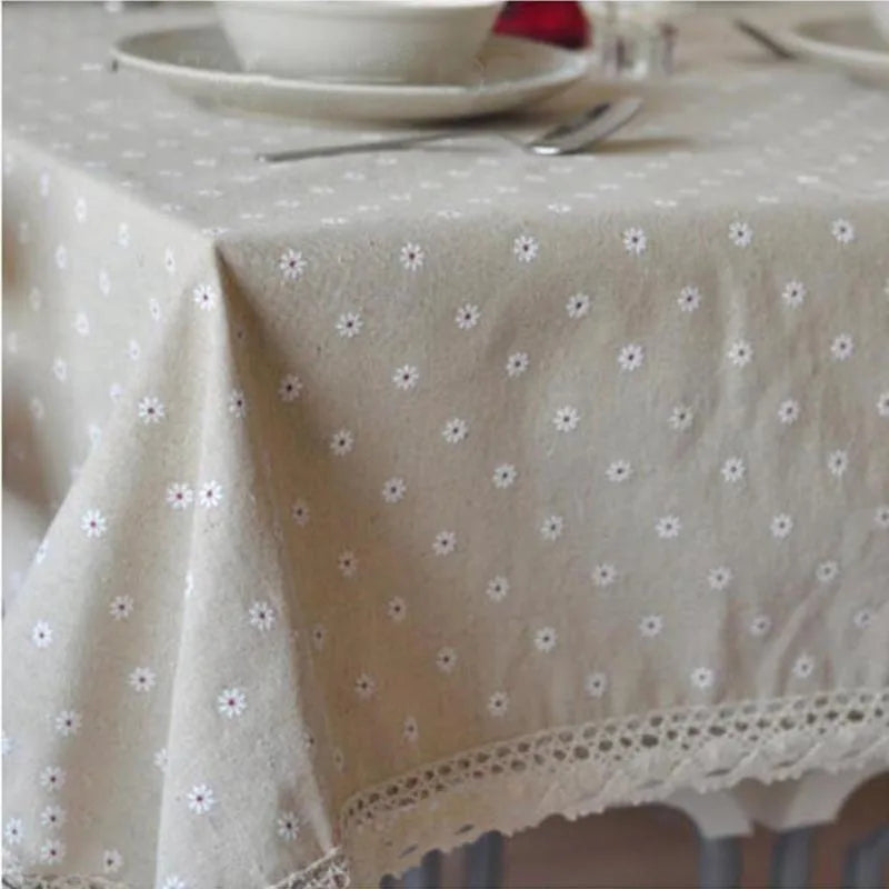 Embroidered Linen Table Cloth