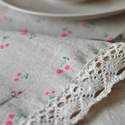 Embroidered Linen Table Cloth