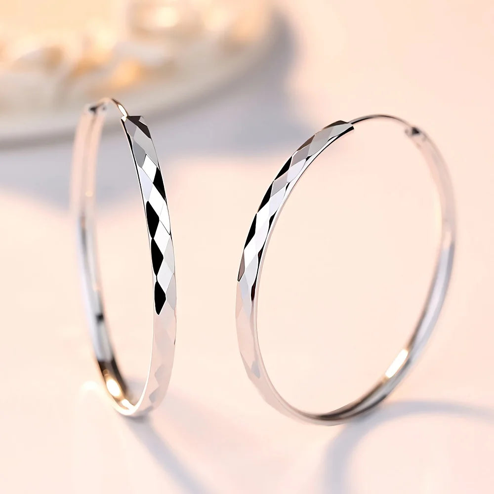 Sterling Silver Big Hoop Earrings