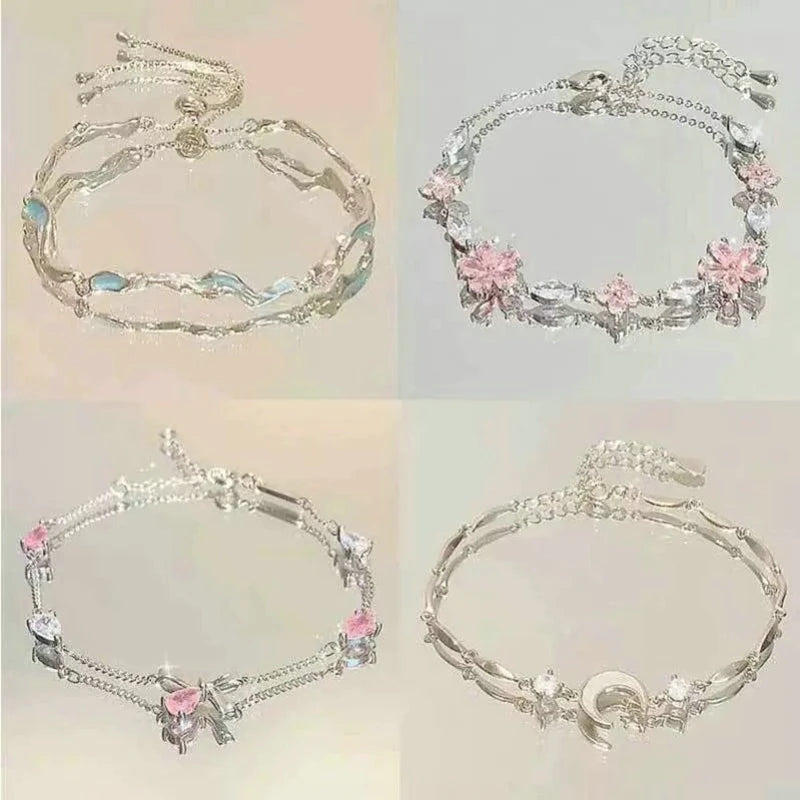 Cute Crystal Bracelet Bow Charms