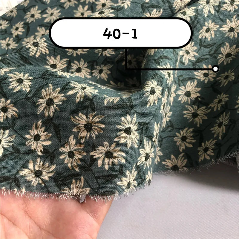 145x50cm Floral Cotton Linen DIY Sewing Cloth