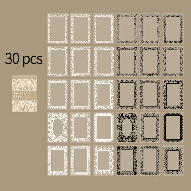 30pc Black and White Scrapbooking Paper