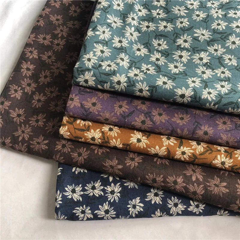 145x50cm Floral Cotton Linen DIY Sewing Cloth