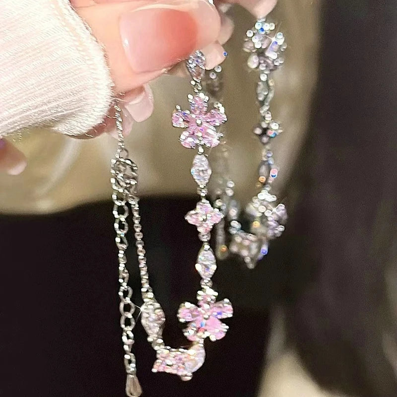 Cute Crystal Bracelet Bow Charms