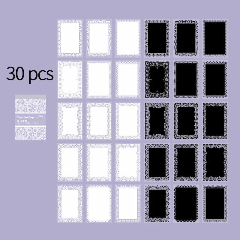 30pc Black and White Scrapbooking Paper