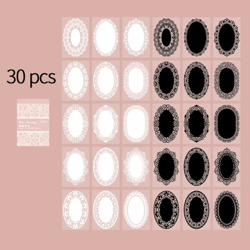 30pc Black and White Scrapbooking Paper