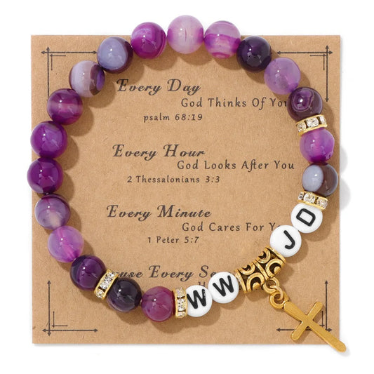 WWJD Beaded Charm Bracelet