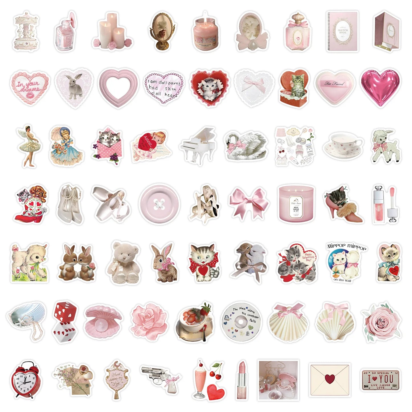 10/30/60Pcs Coquette Sticker Set