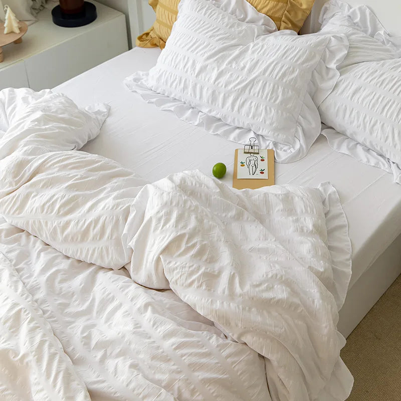 Cute Ruffled Duvet Cover Set 3/4Pc