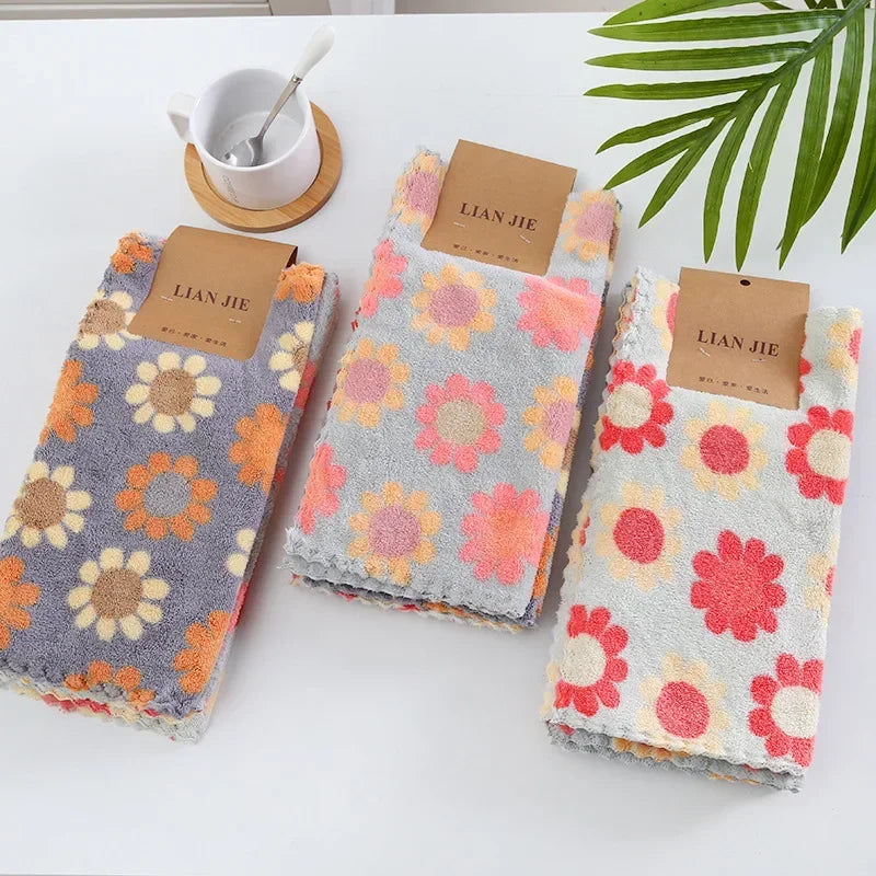 4pc Kitchen Cloth Towels Flower Print