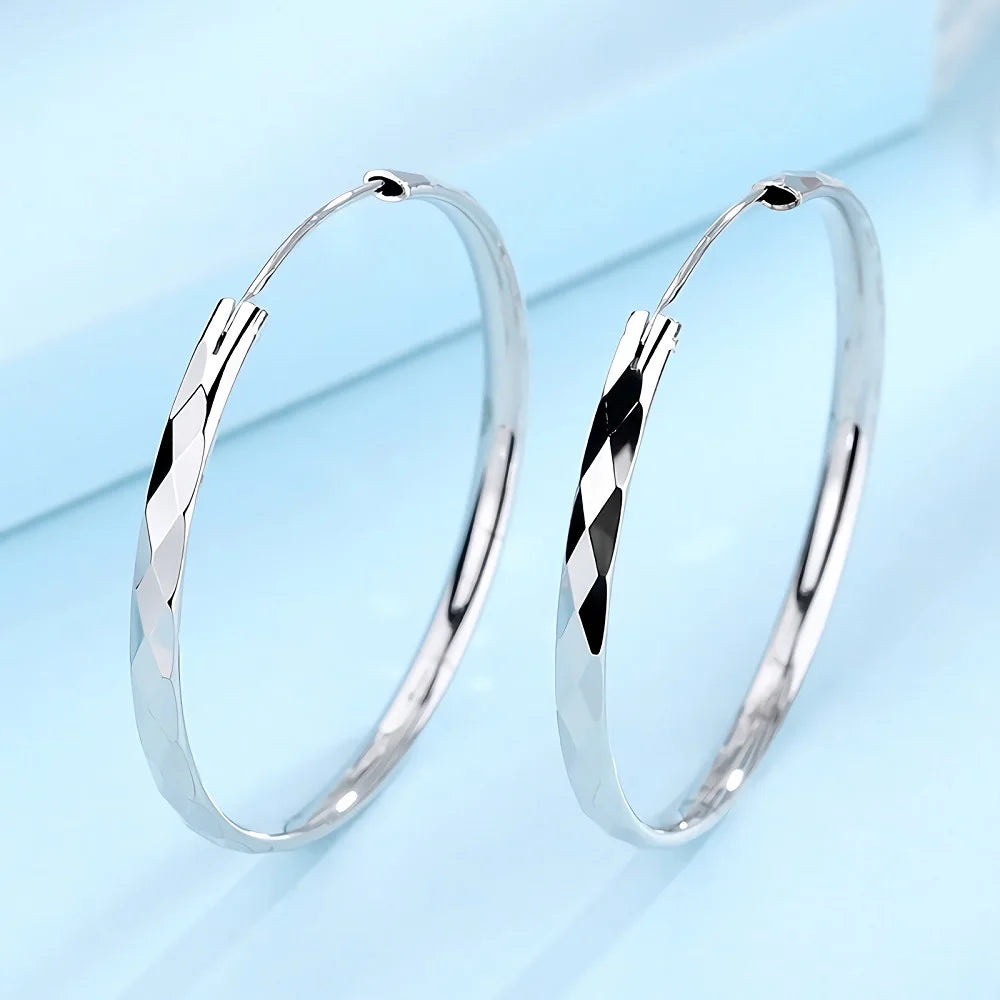 Sterling Silver Big Hoop Earrings