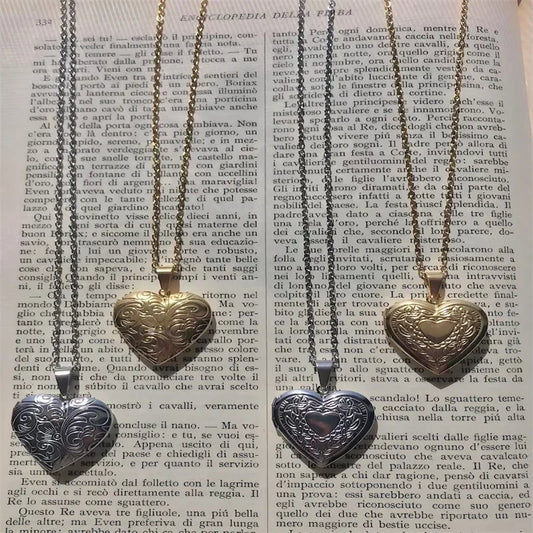 Heart Pendant Photo Frame Necklace