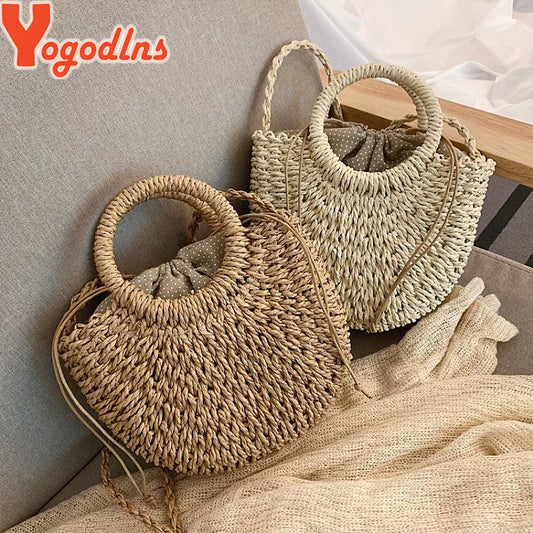 Handmade Woven Straw Bag Women