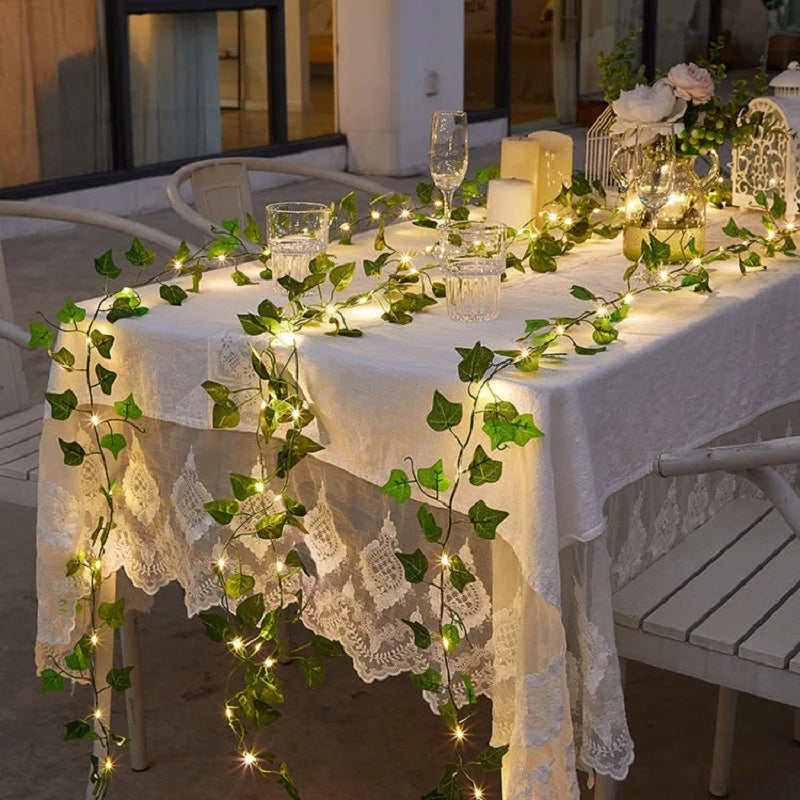 String Light Leaf Flower Decor