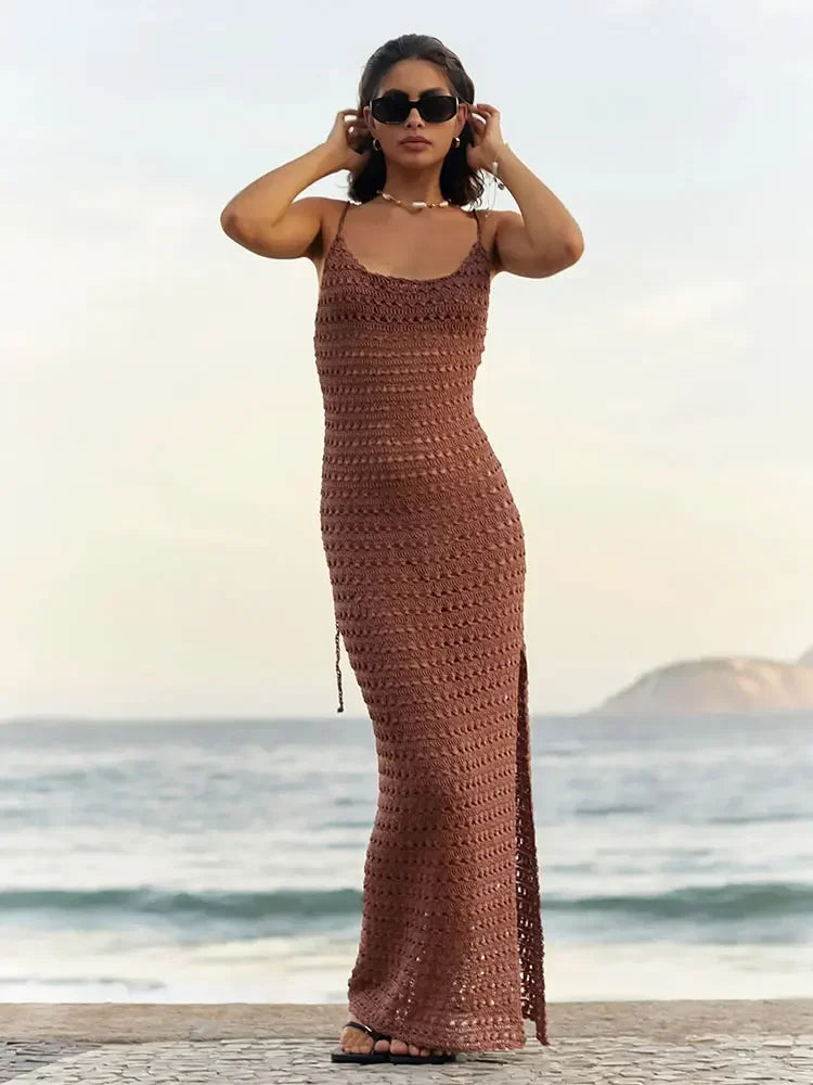 Long Knit Summer Dress Beach Coverup