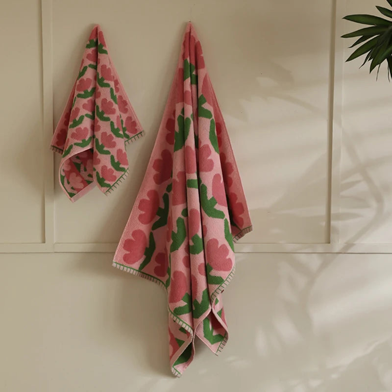 Flower Print Bath Towel