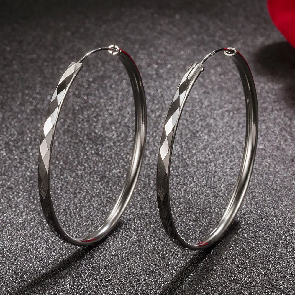 Sterling Silver Big Hoop Earrings