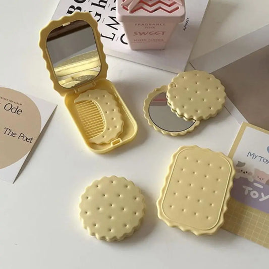 Cute Mini Biscuit Hand-Held Pocket Mirror