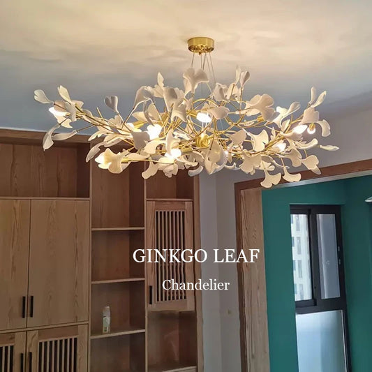 Nordic Style Luxury Ceramic Leaf Chandelier