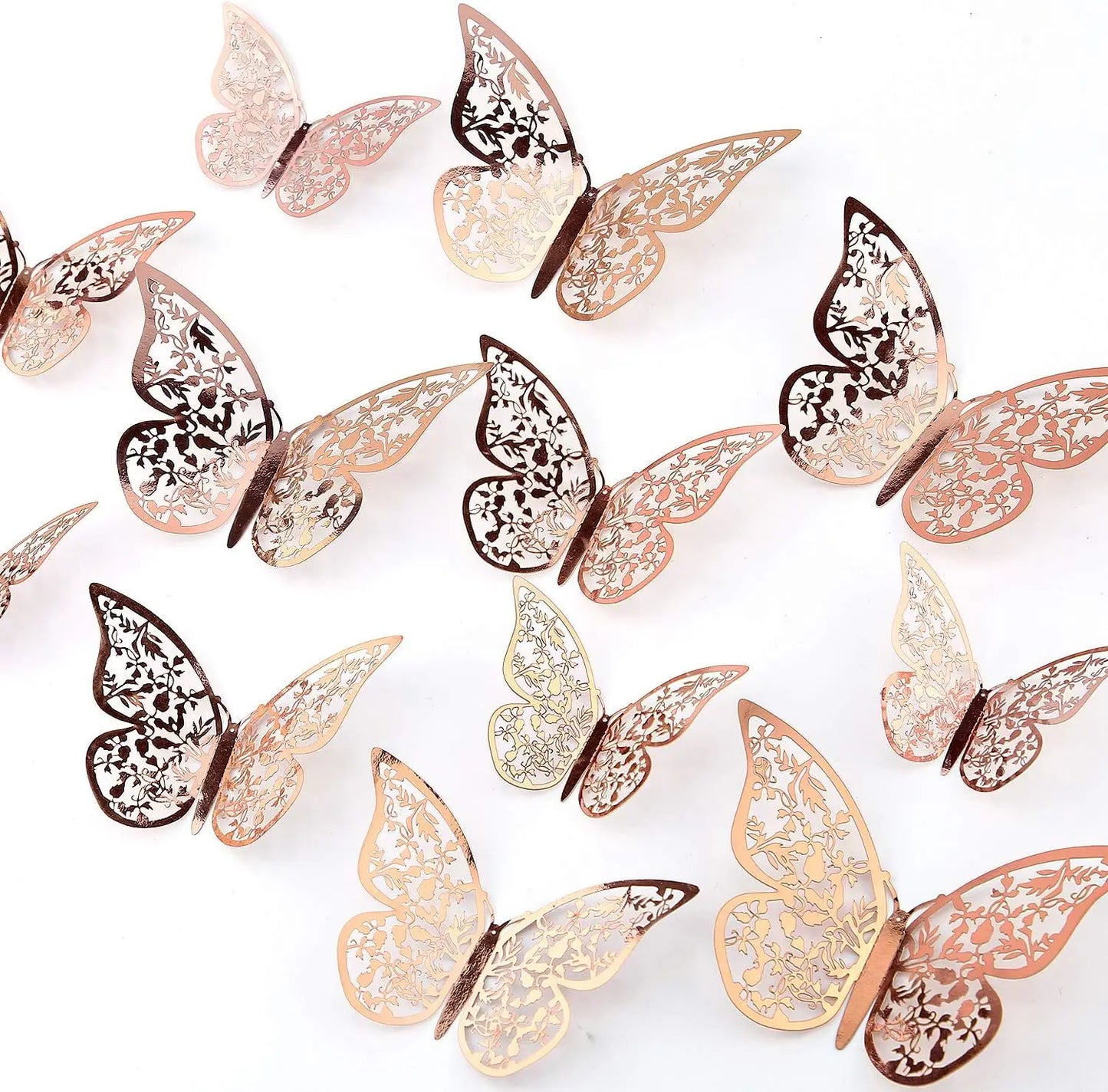 12Pc 3D Gold Butterfly Wall Decal Stickers Home Decor