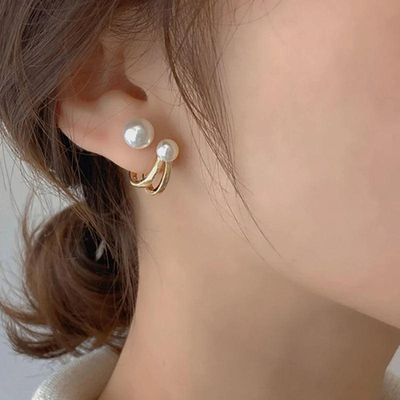 Cute Pearl Stud Simple Earrings Women