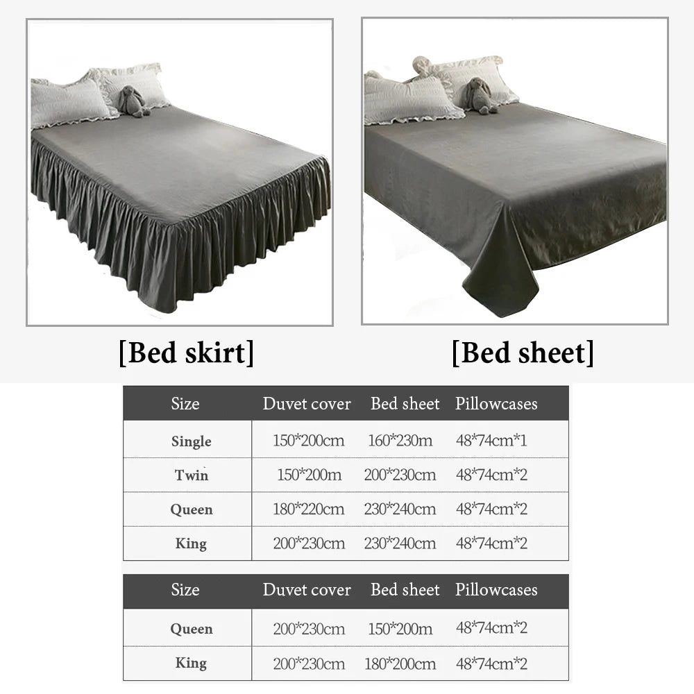 Cute Ruffled Duvet Cover Set 3/4Pc