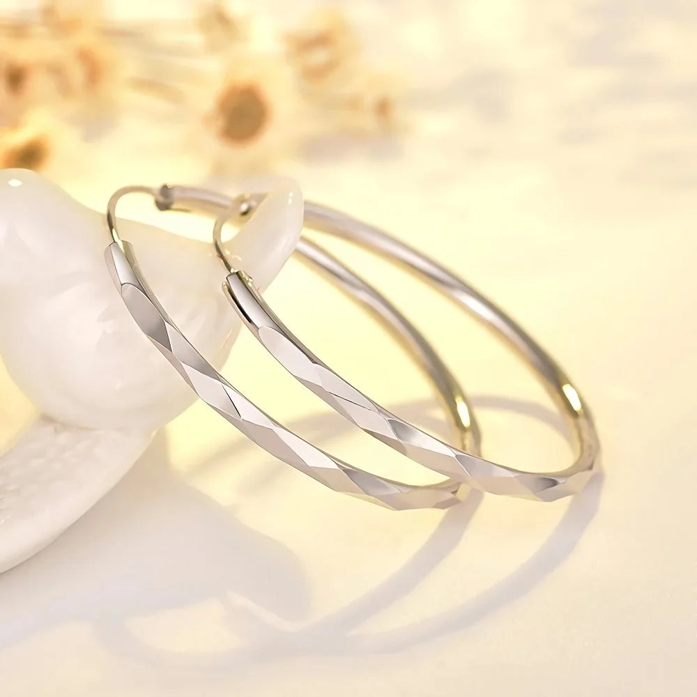 Sterling Silver Big Hoop Earrings